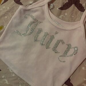 Juicy Couture Light Pink Velvet Tank Top with Silver Accents